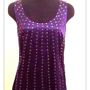 Silky Navy Blue Sexy Metal Studded Slip Dress NEW!